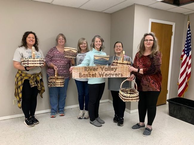 Basket Weavers with their creations